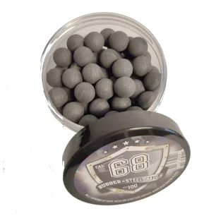BOX OF 100 HARD RUBBER STEEL BALLS Cal.68 - 6.71 Gr - CLICK ARMS
