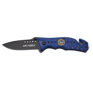 THIRD TACTICAL FOLDING KNIFE BLUE PATTERN AIR FORCE - CLICK ARMS