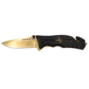 THIRD TACTICAL FOLDING KNIFE GOLD AND BLACK PATTERN - CLICK ARMS