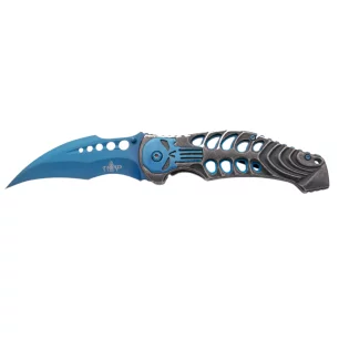 THIRD FOLDING KNIFE BLUE SKULL SKELETON PATTERN - CLICK ARMS
