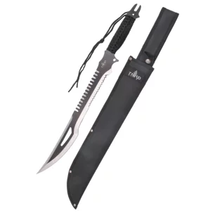 THIRD MACHETE BLACK AND SILVER WITH PARACORD - CLICK ARMS
