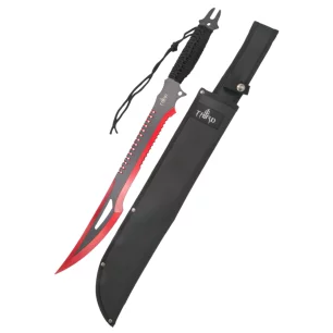 THIRD MACHETE RED AND GREY WITH PARACORD - CLICK ARMS