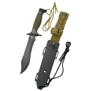 THIRD TACTICAL KNIFE BLACK AND KHAKI WITH CASE - CLICK ARMS