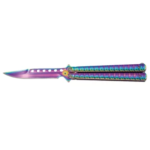 THIRD BUTTERFLY KNIFE RAINBOW PATTERN BLADE 11CM - CLICK ARMS