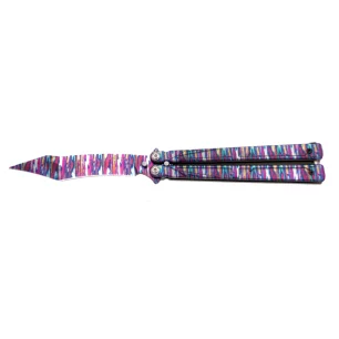 THIRD BUTTERFLY KNIFE MULTICOLOR PATTERN BLADE 12.5CM - CLICK ARMS