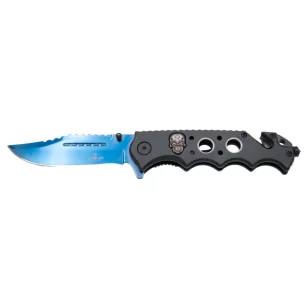 THIRD TACTICAL FOLDING KNIFE SKULL BLUE BLADE - CLICK ARMS