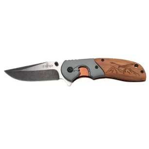 THIRD WOOD FOLDING KNIFE WITH EAGLE PATTERN AND STEEL BLADE 9.6CM - CLICK ARMS