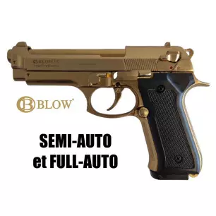 BLOW F92 FULL AUTO BLANK PISTOL Gold - 9MM PAK - CLICK ARMS